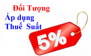 CÁC ĐỐI TƯỢNG CHỊU THUẾ GTGT 5%
